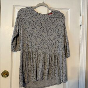 Boden Gray Top with Red Accents